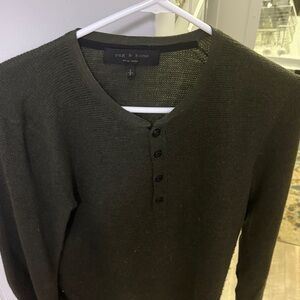 Rag & Bone Men's Olive Crewneck Sweater